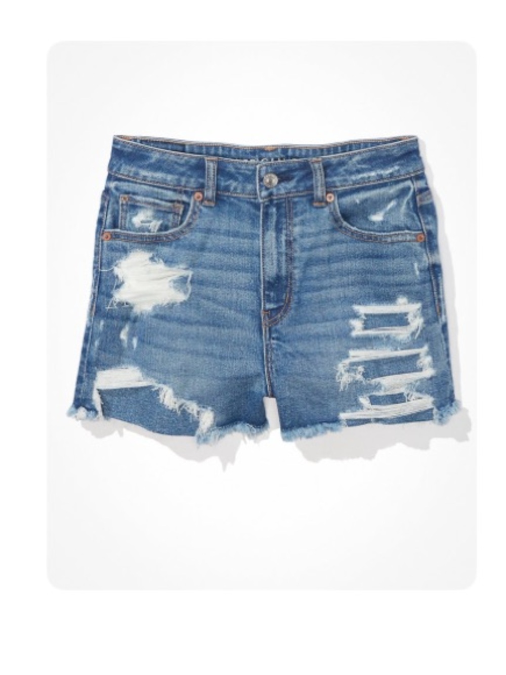 American Eagle Outfitters Ripped Dark Blue Denim Shorts